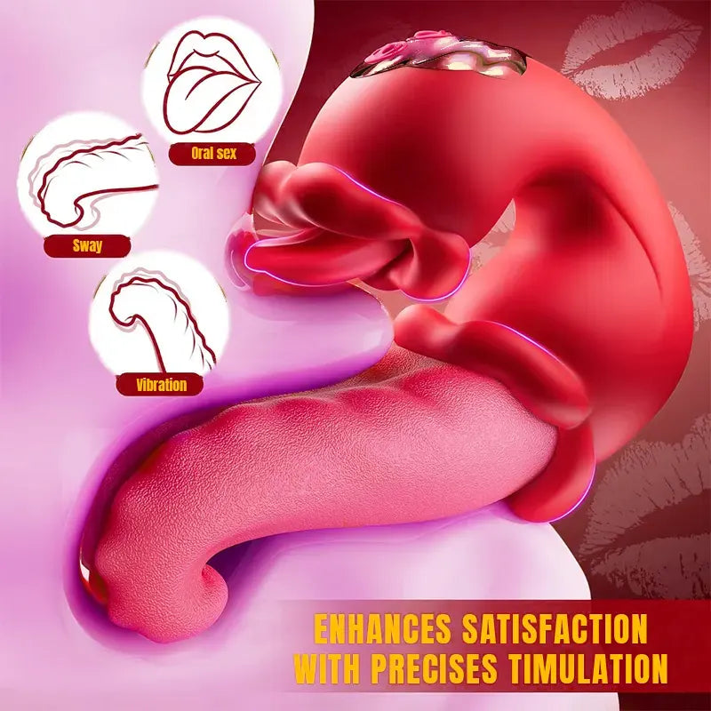 3-in-1 Rose Tongue Vibrator 