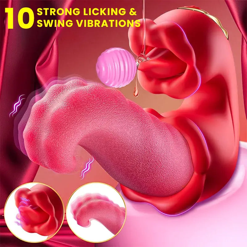 3-in-1 Rose Tongue Vibrator 