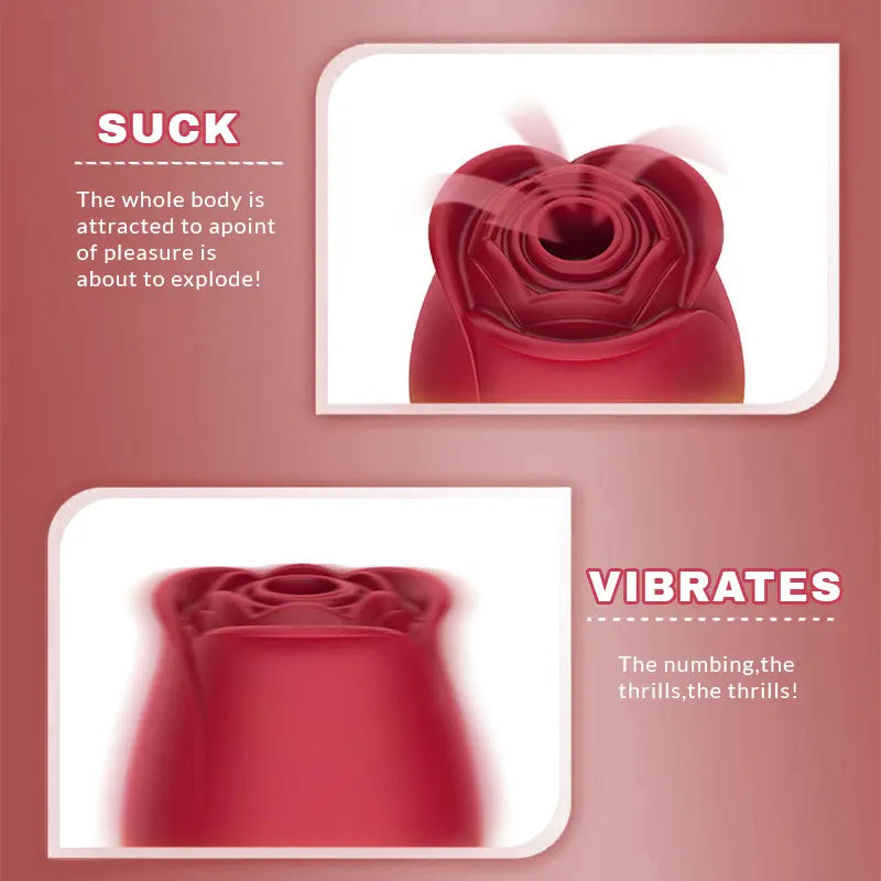 Rose Suction Vibrator with 10 Modes