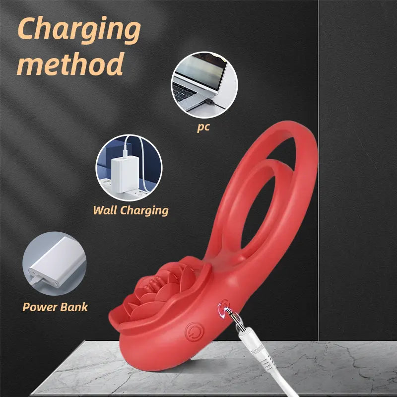 Rose Clitoral Vibrating Cock Ring
