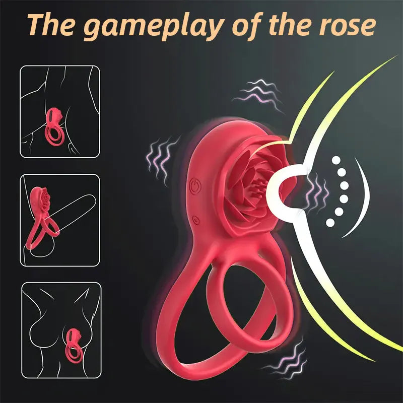 Rose Clitoral Vibrating Cock Ring