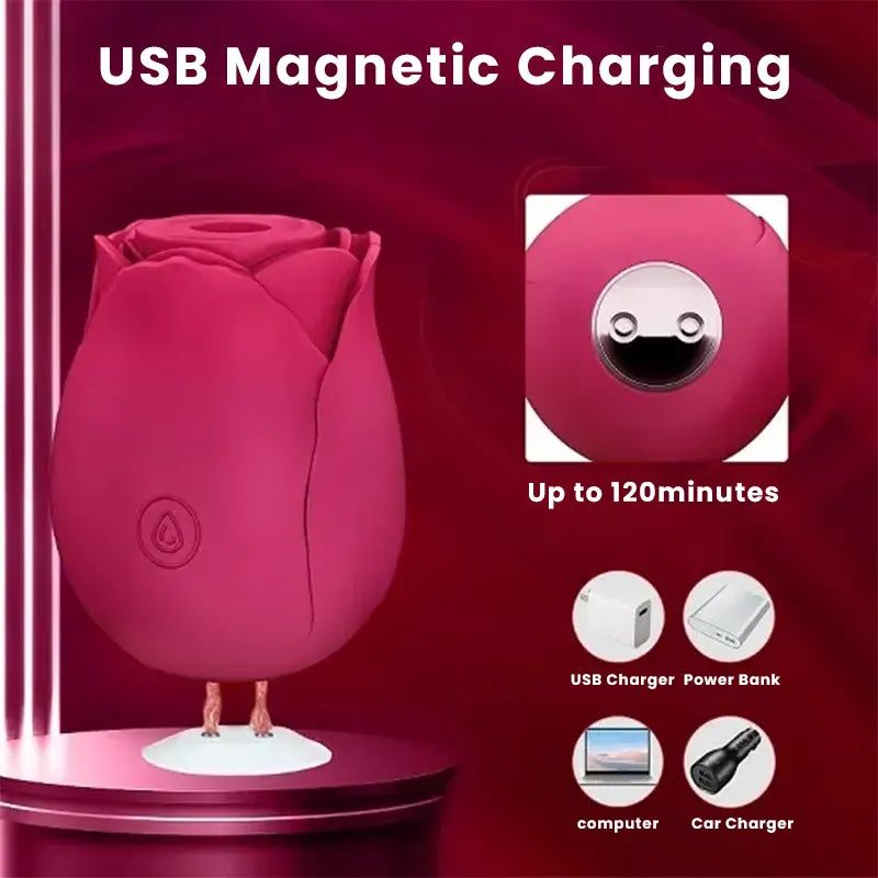 Rose-Shaped Suction Vibrator 